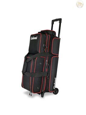 3 Ball Bowling Bag with Wheels Retractable Handle 38in Polyester Roller